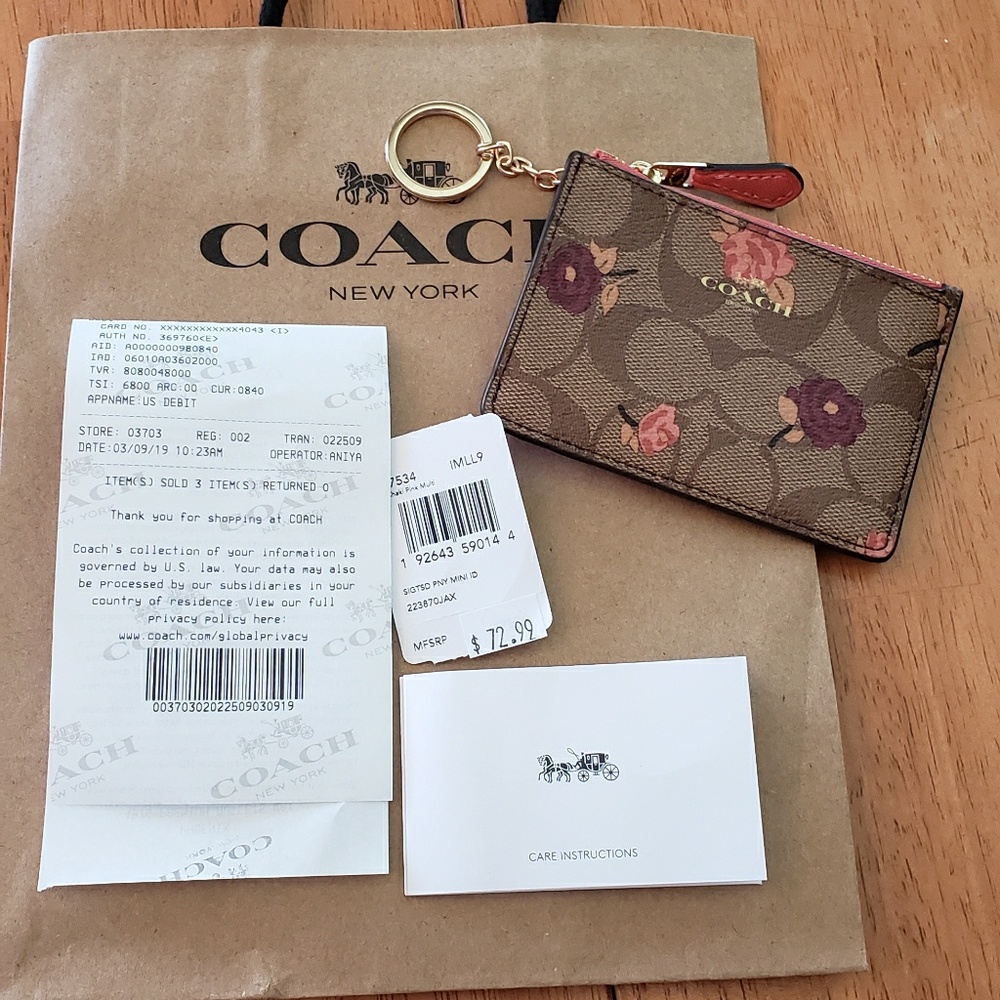 Coach mini wallet key chain